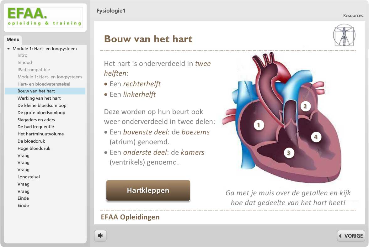 Fitness e-learning  voorbeeld